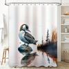 Modern Peacock-themed Shower Curtain Waterproof Bathroom Decor with Natural Lake Scene Printing for Home Decoration Available in