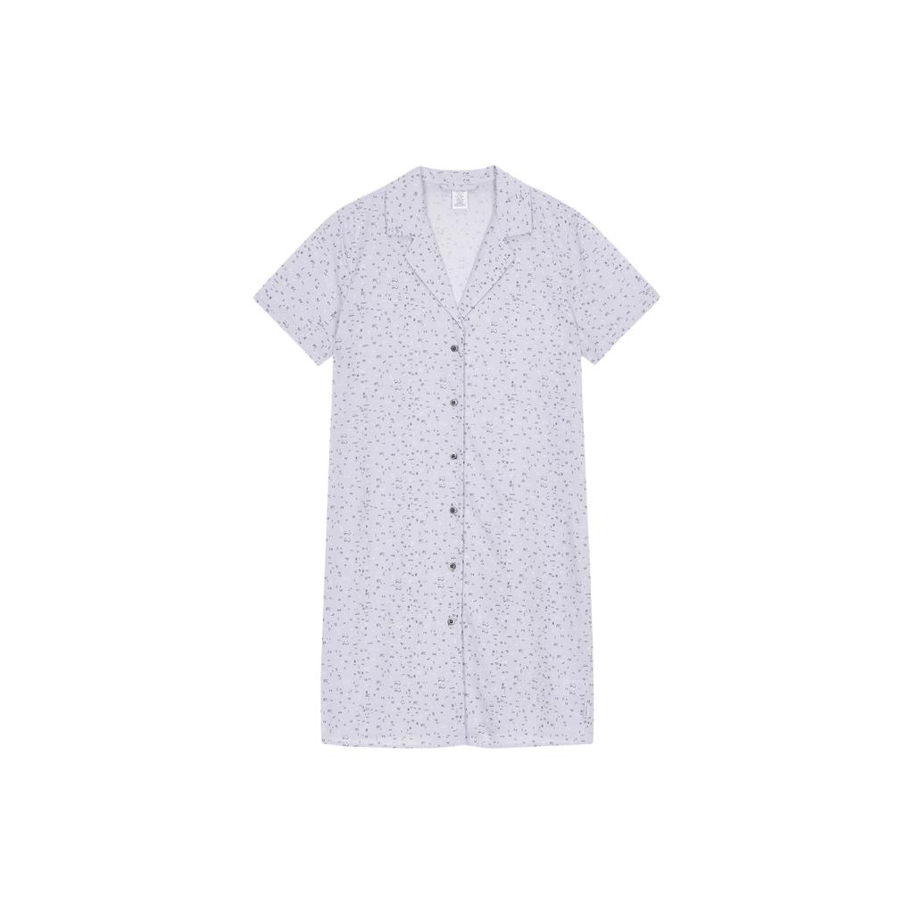 Calvin Klein Collared Comfortable Short Sleeve Nightgown Women nightgown Lavender QS6991-LNU