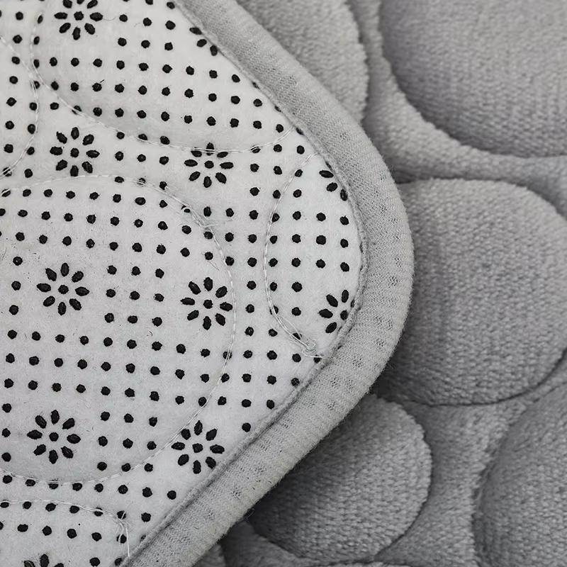 1 Set of Solid Color Simple Bathroom Water-absorbing and Non-slip Floor Mat Stone Pattern, Comfortable and Soft, Three-piece Set