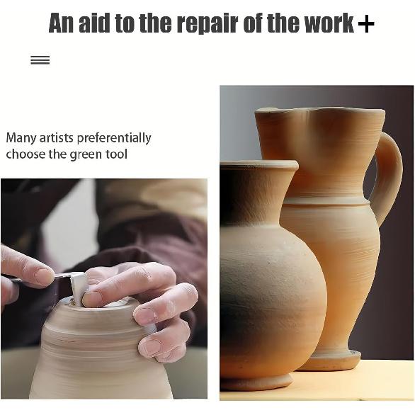 Wokyo Pottery Sculpture Tools Set of 4 Clay Plaster Molding Sculpting Tools Handmade Trimming Knives for Carving Craft Shaping