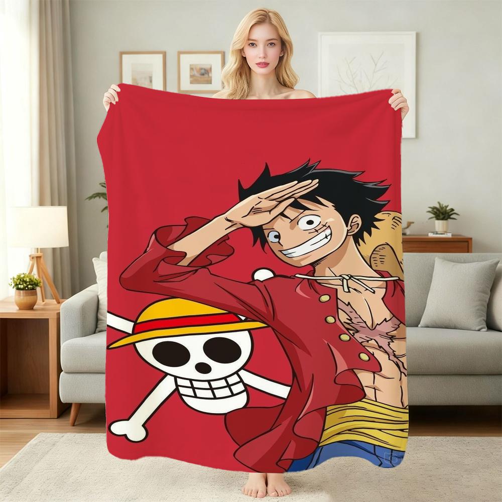 Luffy'S Straw Hat Pirates Pattern Flannel Blanket Soft Comfortable Throw Blanket For Camping Travel Home Decor Christmas Gift