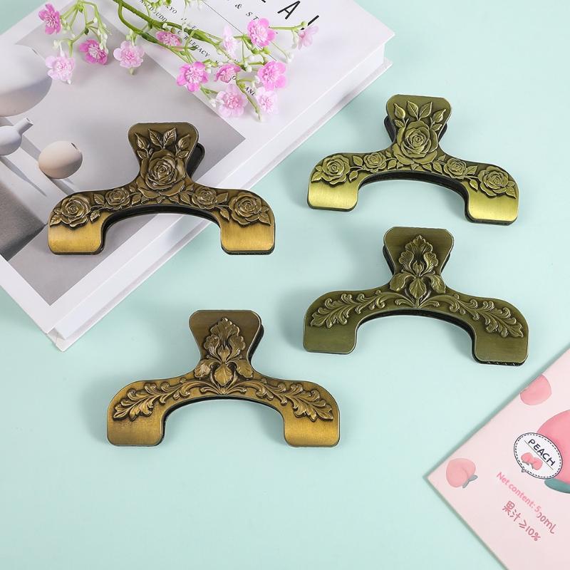 Vintage Zinc Alloy Page Antique Bookmarks For Book Lovers Vintage Flower Bookmark Engraved Flower Book Clip Page Holder