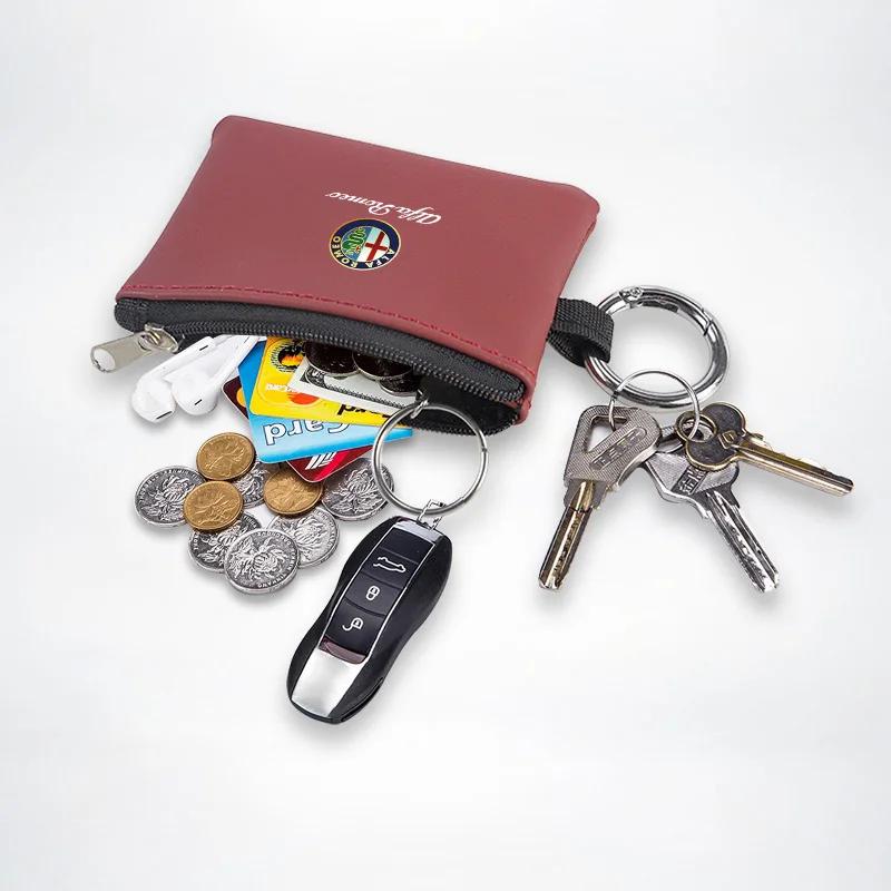 

Car Stickers For Alfa Romeo Car Key Bag Leather Mini Coin Purse Card Bag For Alfa Romeo 4C 159 Spider Giulia Giulietta 156 Tonal белый