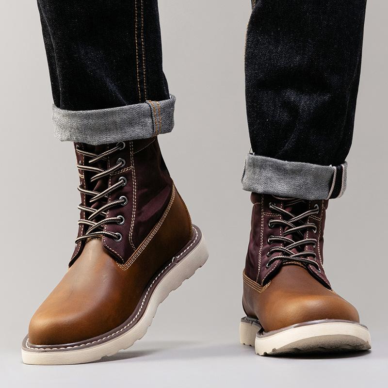 Extra Large Size Men's Shoes 2025 Spring and Autumn New Retro Martin Boots American Short Boots Outdoor Tooling Boots