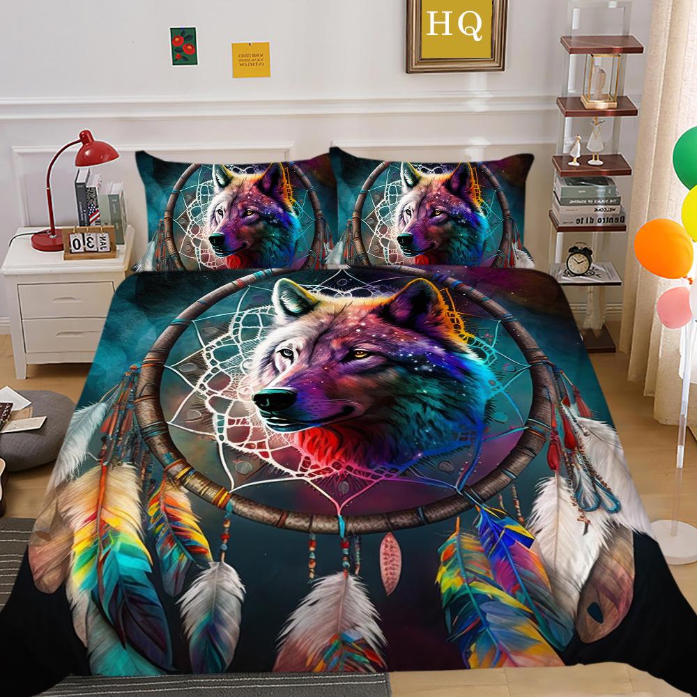 3D Wolf Printing Bedding Set Cover Single Size Microfiber Bedspreads Teen Fashion High Quality Home Textiles