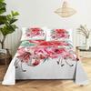 Set Lenzuola Rosa con Rose Stampa 3D Fiori Coperta Piana Morbida Per Donne Bambini Ragazze King Queen Full Twin Size Lino Decorazione Stanza