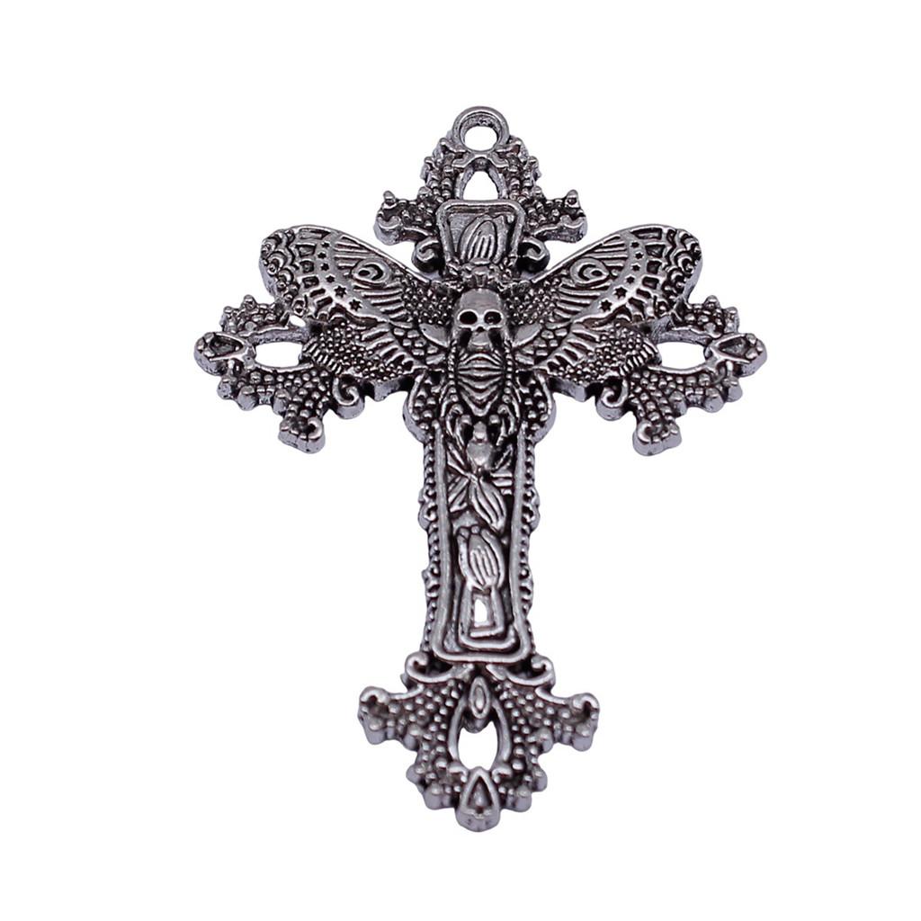 Hollow Cross Charms Multi Color Alloy Pendants For Gothic Christian Jewelry Accessories