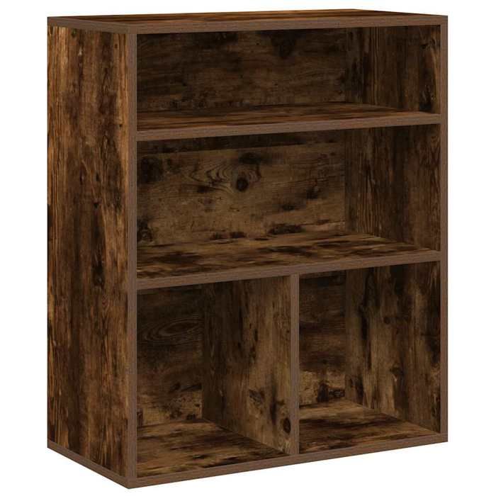 VidaXL Bibliothèque chêne fumé 60x30x71,5 cm bois d'ingénierie, armoire de rangement, étagère de rangement, unité de 860314