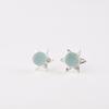 Aqua Chalcedony Gemstone 925 Sterling Silver Jewelry Handmade Stud Earring 0.44" EE-175-21