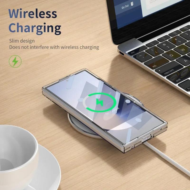 Simple Clear with Foldable Kickstand Phone Case for Samsung Galaxy Z Fold 7 6 5 4 3 Screen Protector Shockproof Protect Cover
