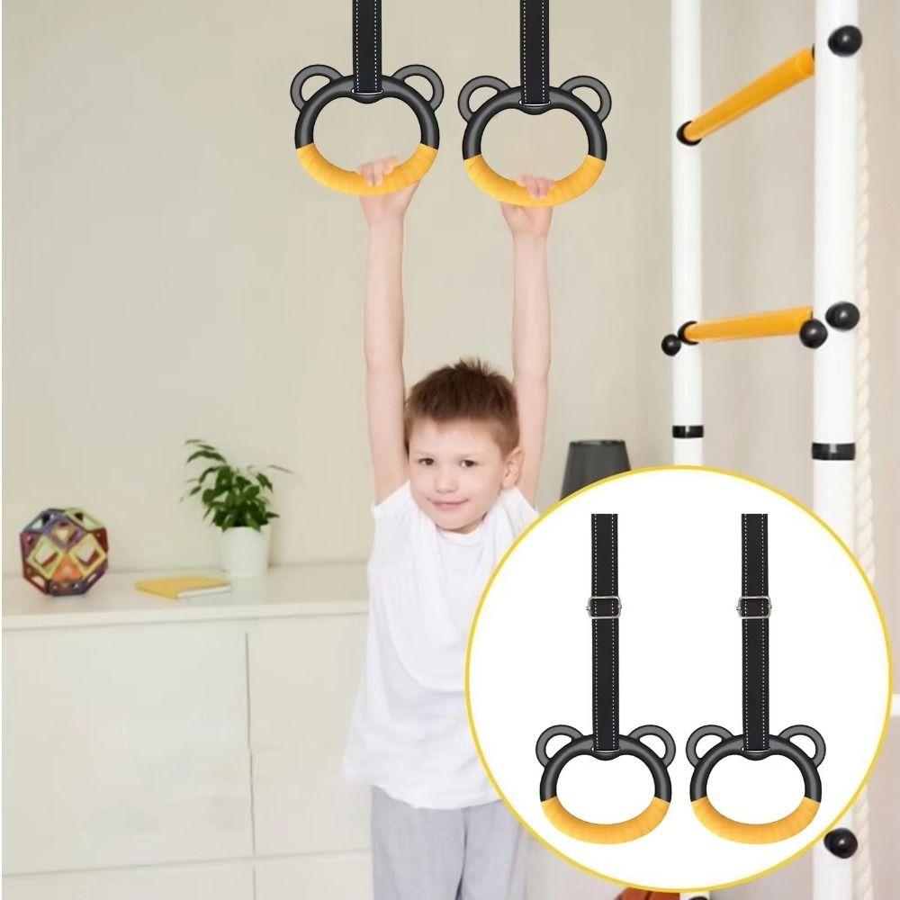 With Straps Gymnastic Rings Durable Fitness Exercise Ring Pull Up Bar  Gymnastics Practice