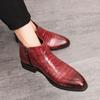Herren High-Top Lederschuhe Koreanische Version des Trends Britischer Stil Martin Stiefel Spitz Lokomotivstiefel Chel Lederschuhe