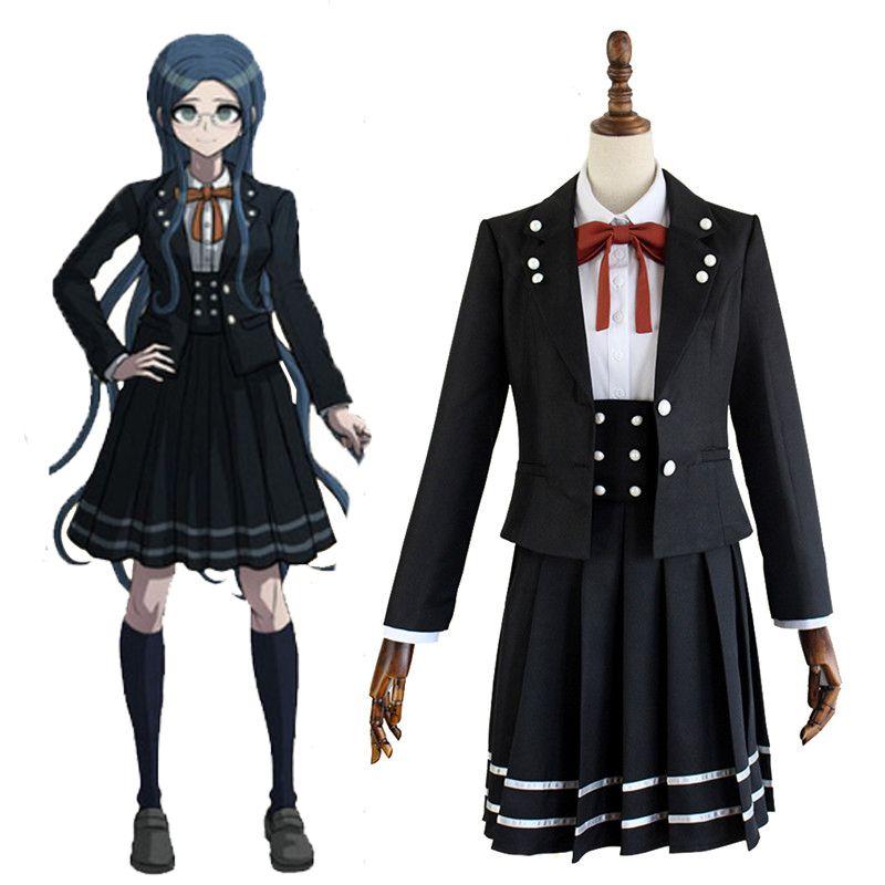 V3 Danganronpa Anime Shirogane Tsumugi Uniform Cosplay Costume Suit Jacket Wig