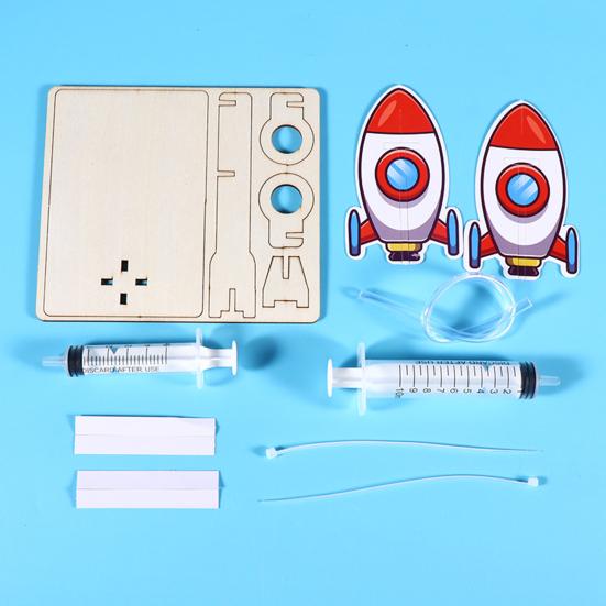 1 Sada DIY Model Raketometu Ručně Vyráběné Dřevěné Puzzle Vzduchem Poháněná Raketa Stavební Řemesla Děti STEM Vzdělávací Vědecký Experiment Hračka