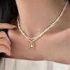 Fashion Imitation Pearl Wrapped Necklace Double Layer Magnetic Buckle Neck Chain Choker Necklace Jewelry Gift Wholesale