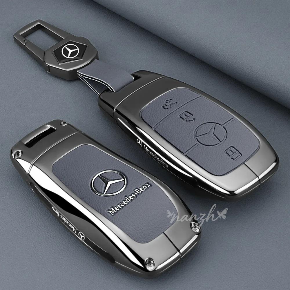 CRZ1 Keychain Leather Fashion Car Key Case Cover Shell For Mercedes Benz A C E S G GLS CLA Class W213 W203 W211 W205 W177X167 W204