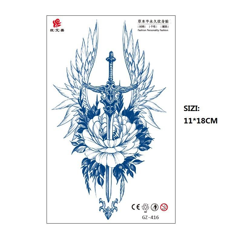 Herbal Juice Long-Lasting Non-Reflective Tattoo Sticker Gradual Change Non-Reflective Gz Series Keep For 15 Days