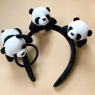 Kawaii rysunkowa panda spinka do włosów obręcz do włosów elastyczna lina z pierścieniem damskie nakrycia głowy