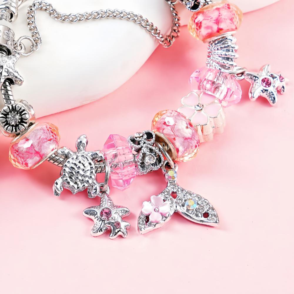 Pan Style Summer Ocean Starfish and Turtle Beaded Women's Bracelet