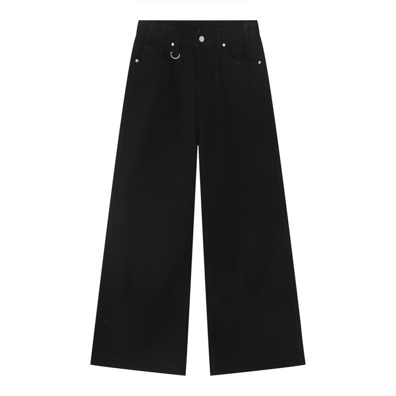 Vintage Wide Leg Jeans Loose Fit Straight Denim Pants Teens