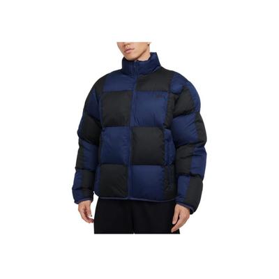 Logo Embroidered Plaid Stand Collar Zip Jacket Men Jackets Blue FZ0866-410
