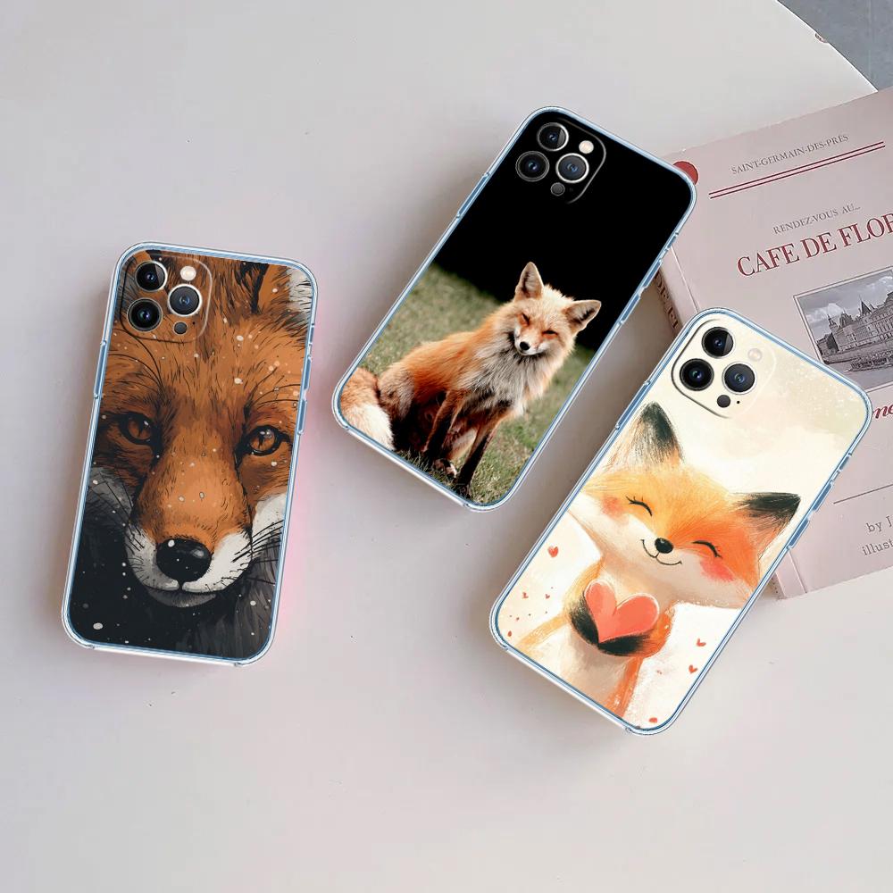 FM24 fox cute Soft Shell Transparent Phone Case for Motorola Moto G7 G8 G9 G84 G85 G73 G24 G15 Z2 Play Power Plus