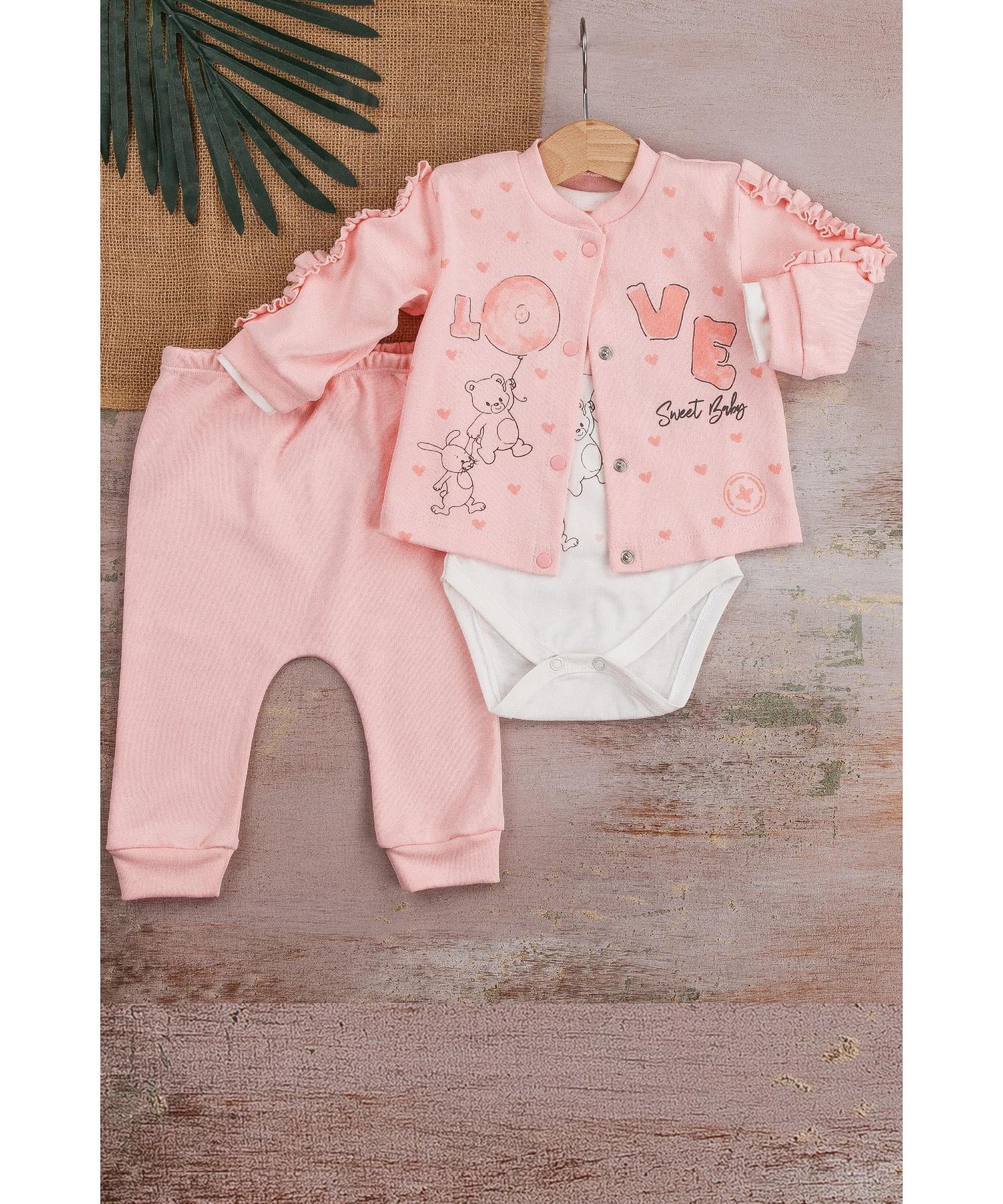 

Детальный кардиган из трех предметов с рукавами Love Rabbit для девочки