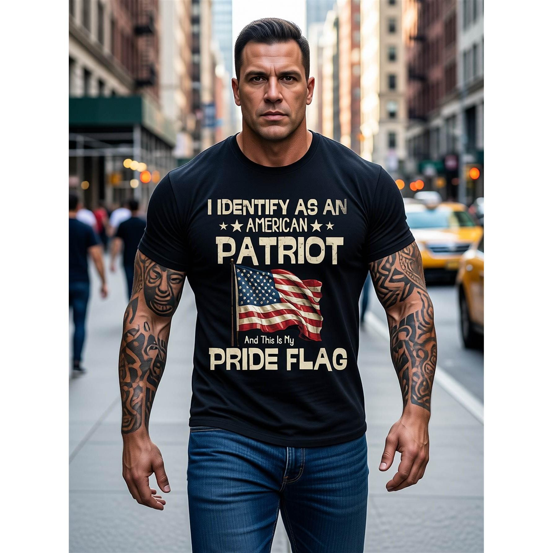 

American Patriot Pride Flag Graphic Tee Men s Casual Short Sleeve T-Shirt Breathable Print Top - Men s Summer Cotton Graphic Tee 5XL різнокольоровий