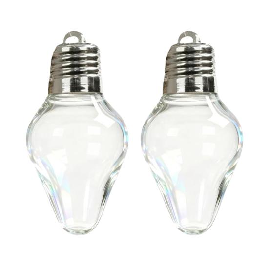 Christmas Bulb Gift Jar Clear Plastic Fillable Light Bulbs Shape Ornaments