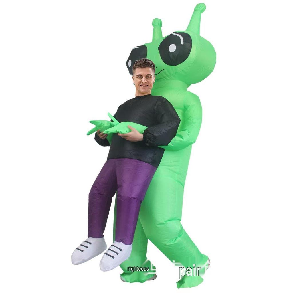 Aufblasbares Alien-Kostüm für Halloween - Maskottchen-Party-Outfit für Erwachsene und Kinder