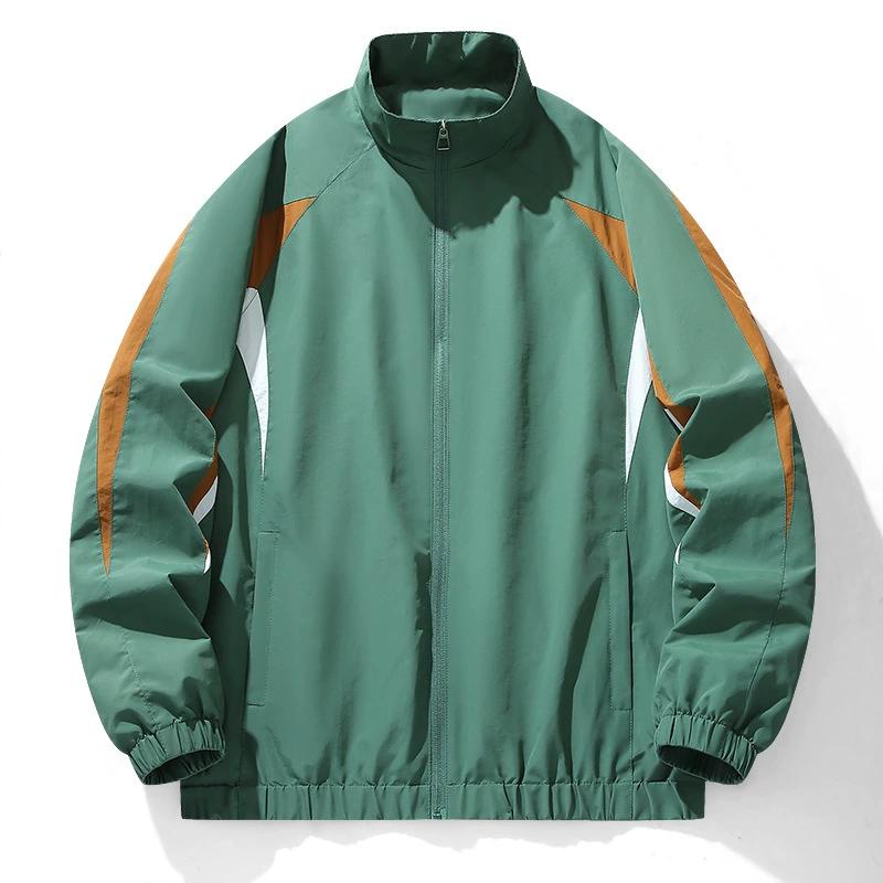 

Мужская повседневная спортивная куртка в стиле пэчворк с воротником-стойкой, контрастная, для весны и осени XXXXXL зелёный