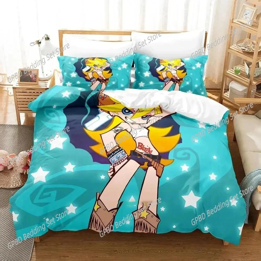 Anime Panty Stocking Garterbelt Bedding Set 3D Printed Suitable for Bedroom Duvet Cover Set With Pillowcases Kids Home Textile