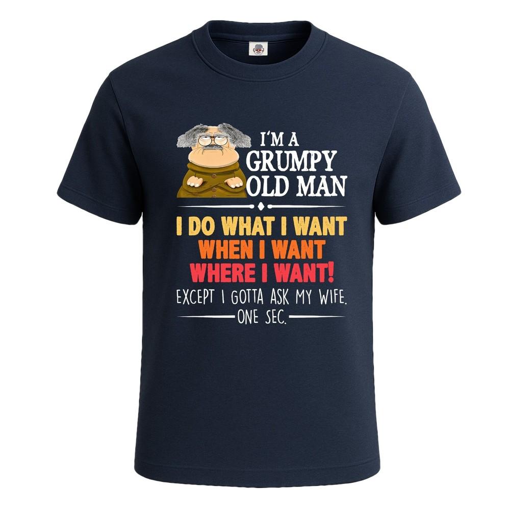 Sono un vecchio brontolone voglio una t-shirt grafica divertente da uomo, maglietta novità top