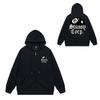 Trendy brand zipper hooded autumn and winter new letter flame pai jiu couple coat