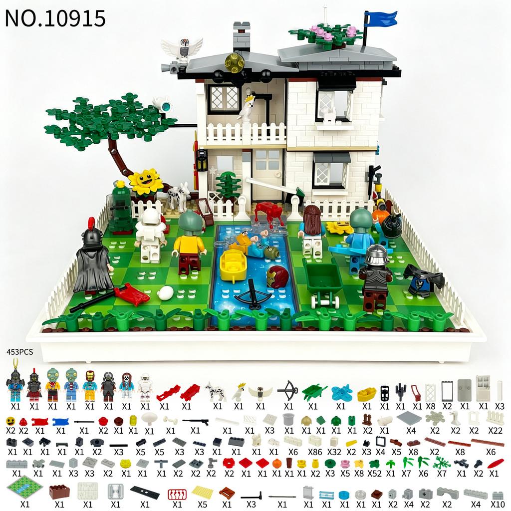 Plant Protect House Set Zombies Mini Action Figures Game Brinquedos Accessories Building Block Brick Toys