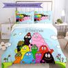 3pcs Custom Name Barbapapa Bedding Set Duvet Cover Closure Includes 1 Duvet Cover & 2 Pillowcases for All Seasons Bedroom Decor