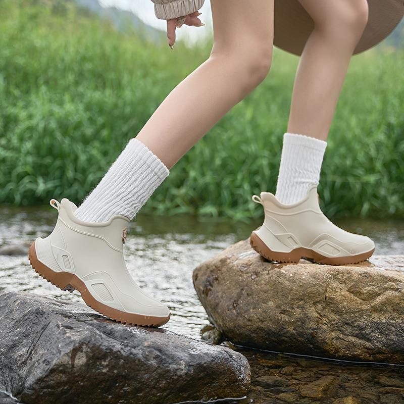 Large Size Rain Shoes Female Adult Size 4 4 Women's Low-top Rain Boots Fashionable Outer Wear Non-slip Waterproof Shoes Men's Rubber Shoes