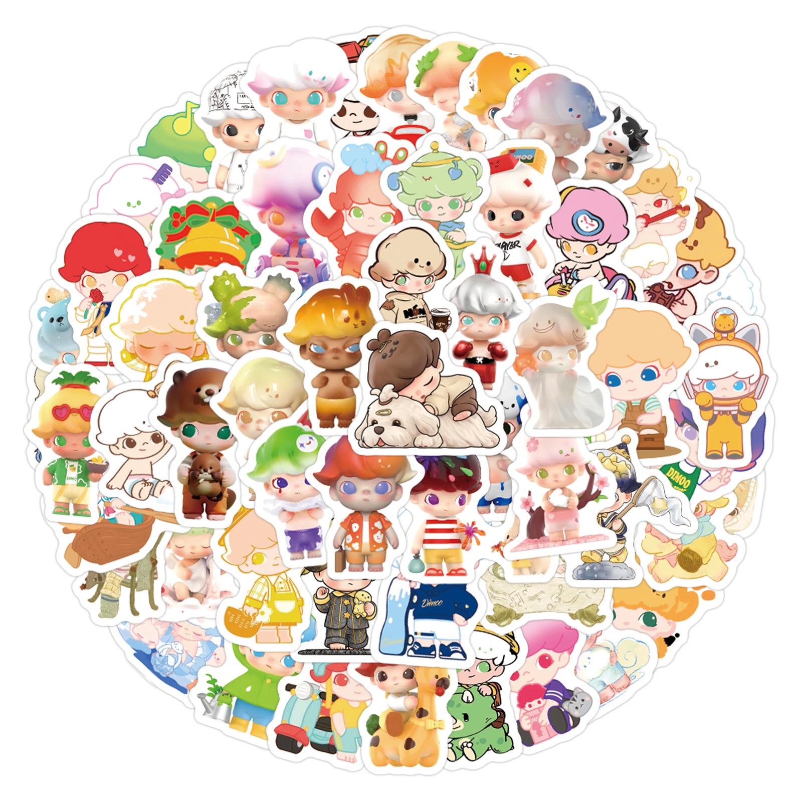 

105 DIMOO Cartoon Graffiti Stickers for Skateboards & Notebooks - Cute Personality Designs