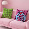 Funny K-Keith Haring Arthritis Print Pillow Case Anti-Dustmite Pillowcase Invisible Zipper Silky Short Plush Sofa Cushion Cover