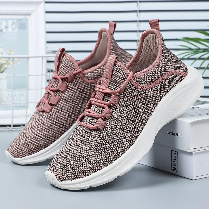 Outdoor Home Soft Elastic Cushioning Lightweight Non-slip Women's Breathable Mesh Sneakers Wear-resistant Grip Lightweight Running Shoes