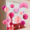 Wedding Décor Set: Honeycomb Balls, Folding Fans & Double Happiness Pendants for Groom's Room