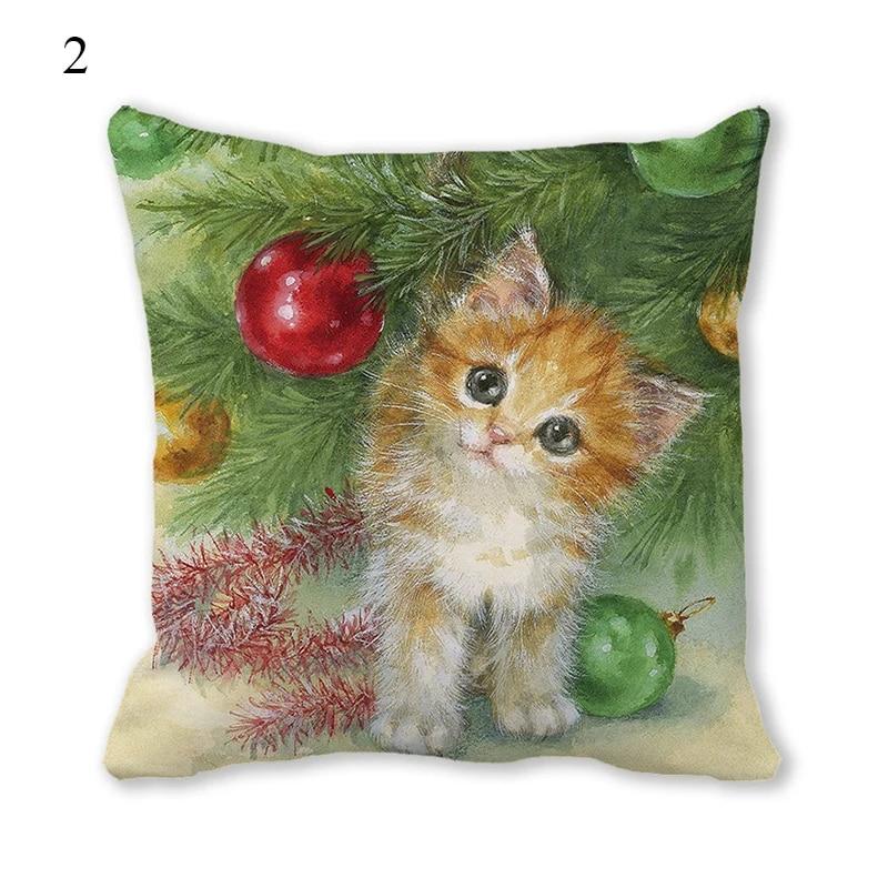 Husă de pernă de Crăciun Animal Câine Pisică Ghirlanda de biciclete Pom de Crăciun Decor de Crăciun Birou Canapea Pat Mașină Husă de pernă