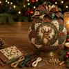 Festive Hanging Decor Quilted Fabric Christmas Ornament Ball DIY Kit, Patchwork Craft Material Pack Tree for Beginner, Handmade Xmas Adults