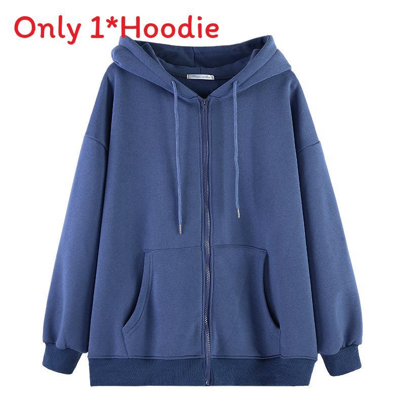 Womens Autumn Winter Hoodie Sweatshirt With Zipper And Thick Fleece For Casual Wear