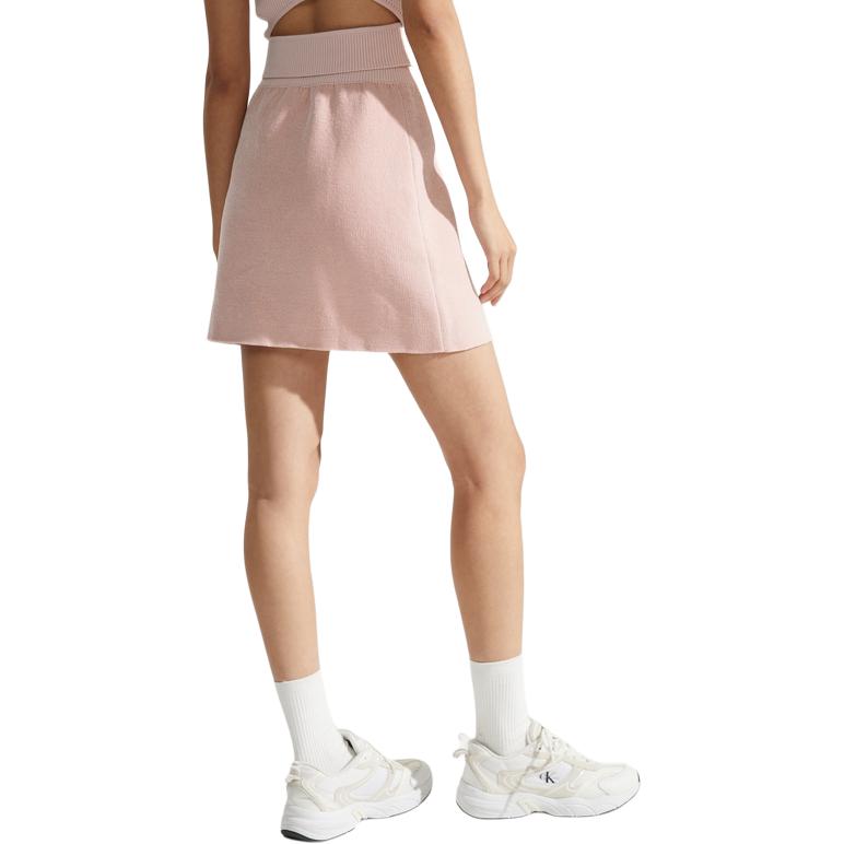 Calvin Klein Letter Jacquard Elastic Waist Knitted Casual Skirt Women skirts Shell-Pink J222986-TF6