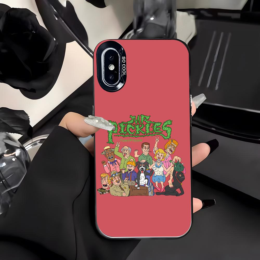 MR Pickles Phone Case For IPhone 17 Air 16 E 15 14 Plus 13 12 11 Pro Max Colored Silver Cover