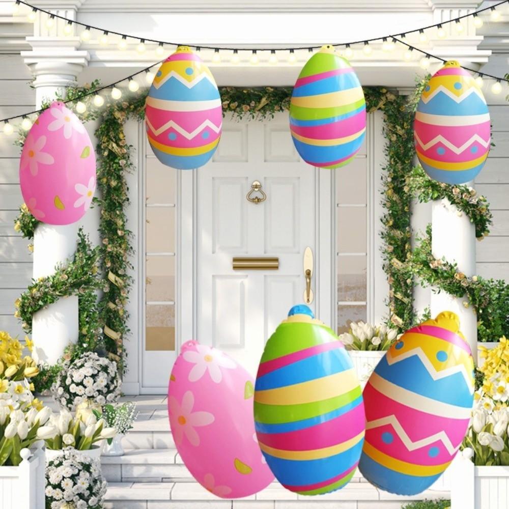 Heavy-Duty Plastic Easter Party Decoration PVC Material Inflatable Easter Egg  Garden Decoration