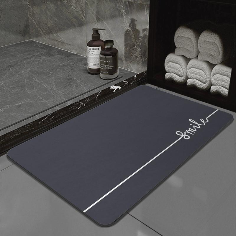 Kieselgur, gebogene Badematten, Badezimmermatte, saugfähig, rutschfest, schnelltrocknend, Badezimmerteppich, Toilettentürteppich, waschbar