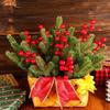 20/1Pcs Artificial Red Berry Branches Christmas Tree Holly Berries DIY Xmas Tree Wreath Table Ornaments For New Year Party Decor