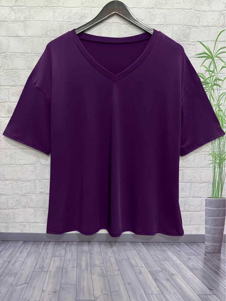 Damen Übergröße Lockeres Lässiges Rundhals-T-Shirt - Neuer Stil